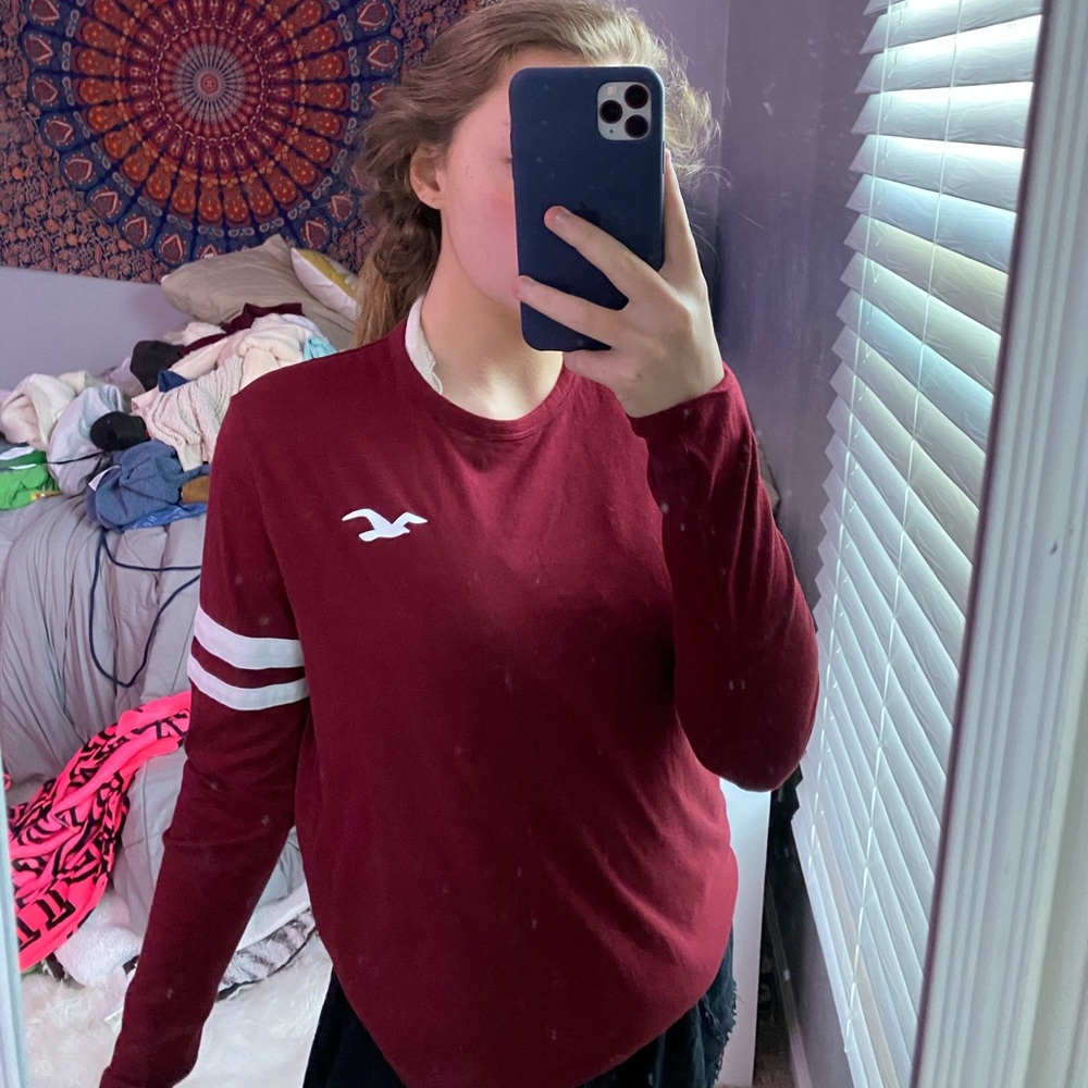 Red long sleeve Hollister shirt